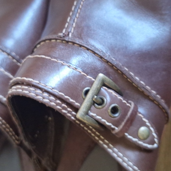 Vintage Nickels Brown Leather Clogs Mules Comfort Shoes Size 8.5 - Picture 9 of 9